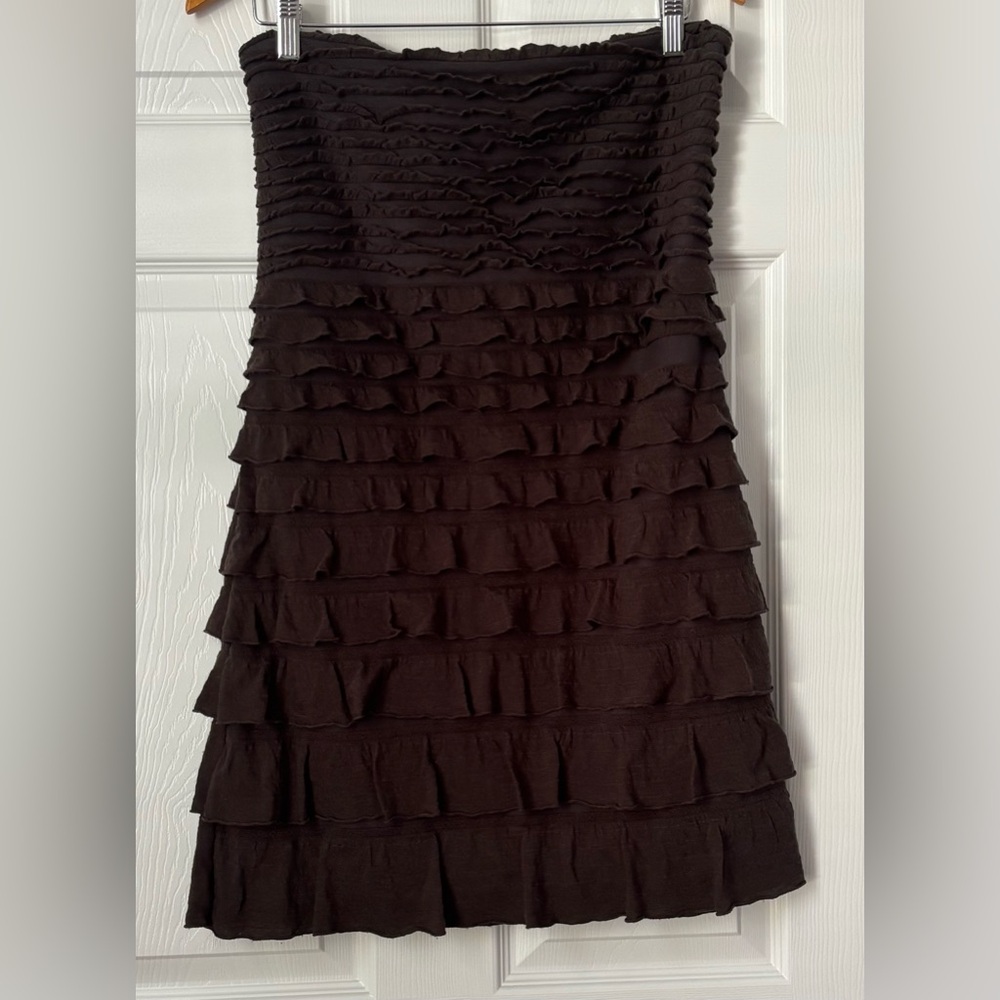 Express Strapless Layered Brown Dress.  Like new, worn once.